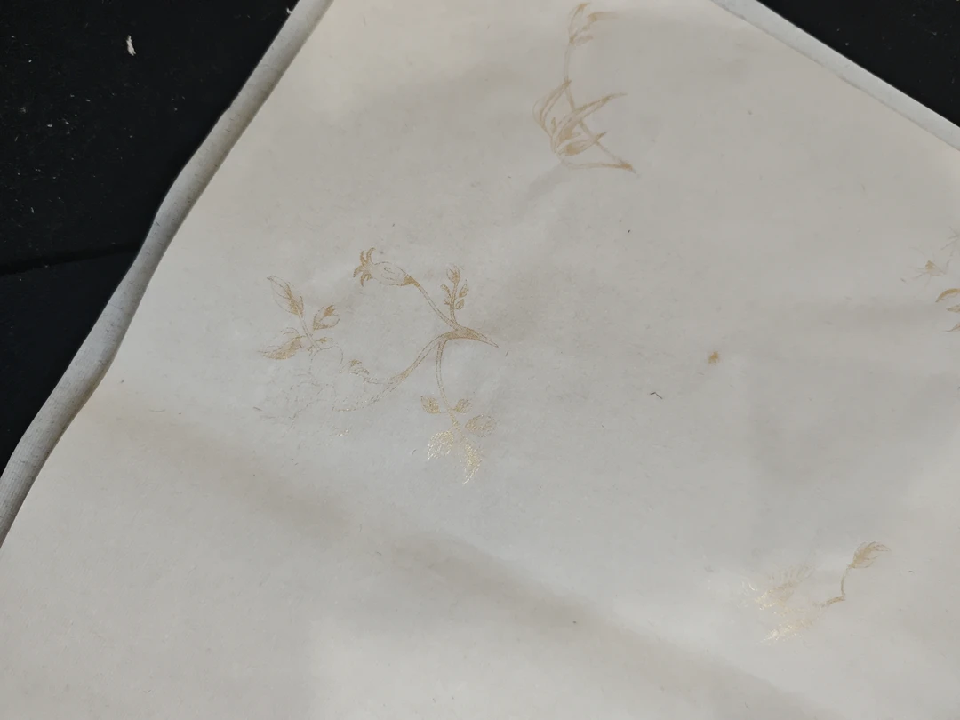 四尺对开白楮皮描金花卉50张半生熟