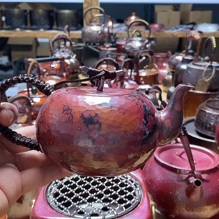 手工制作紫铜壶工艺