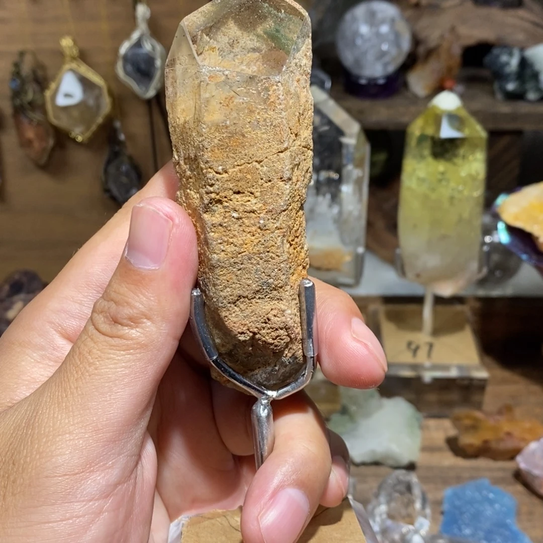 未镶嵌珠宝半成品水晶绿幽灵千层山