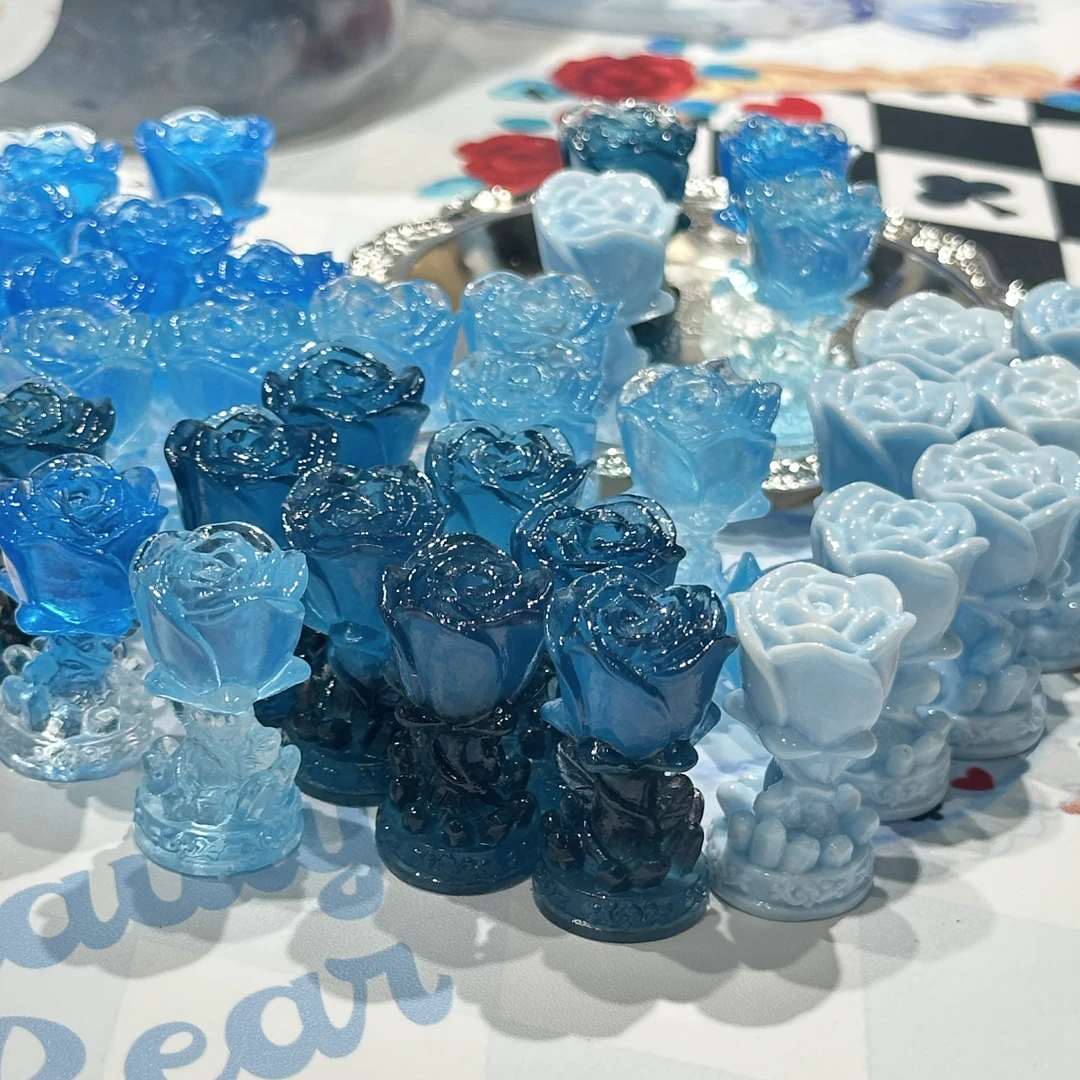 「琉璃花盏」啾啾蓝定制树脂配件