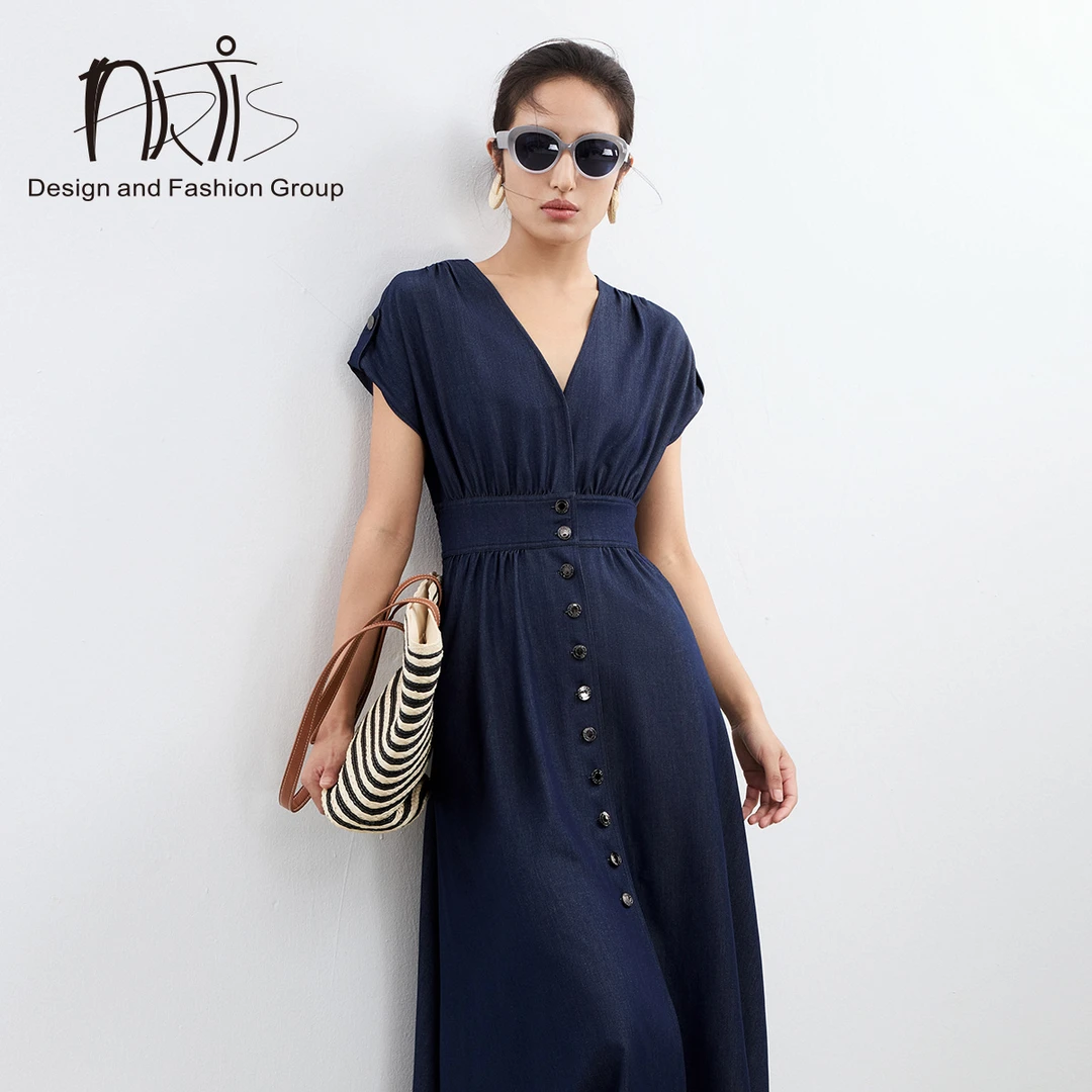 ARTIS雅迪斯2025夏季新款 海军蓝X型连衣裙AR5817068-331