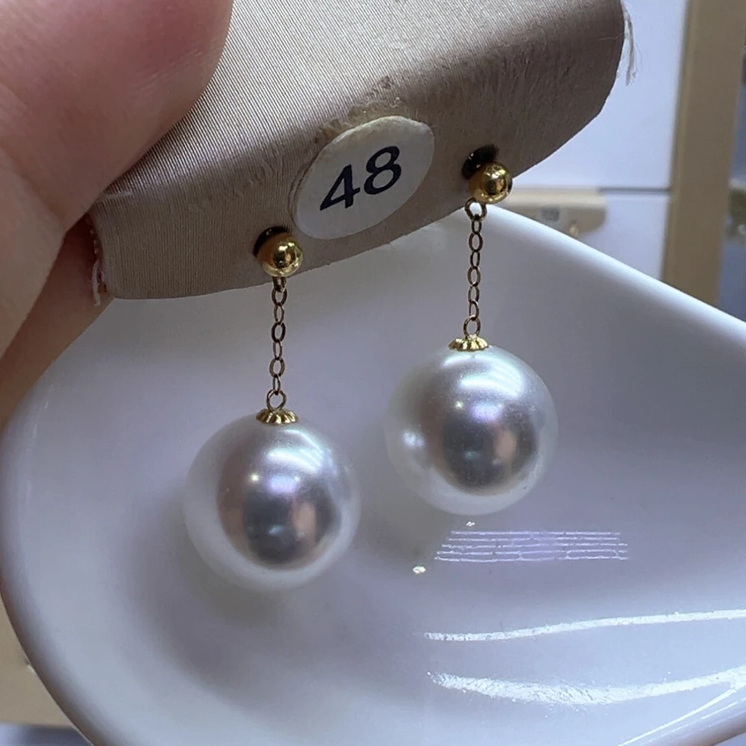 18K金镶嵌淡水珍珠耳饰