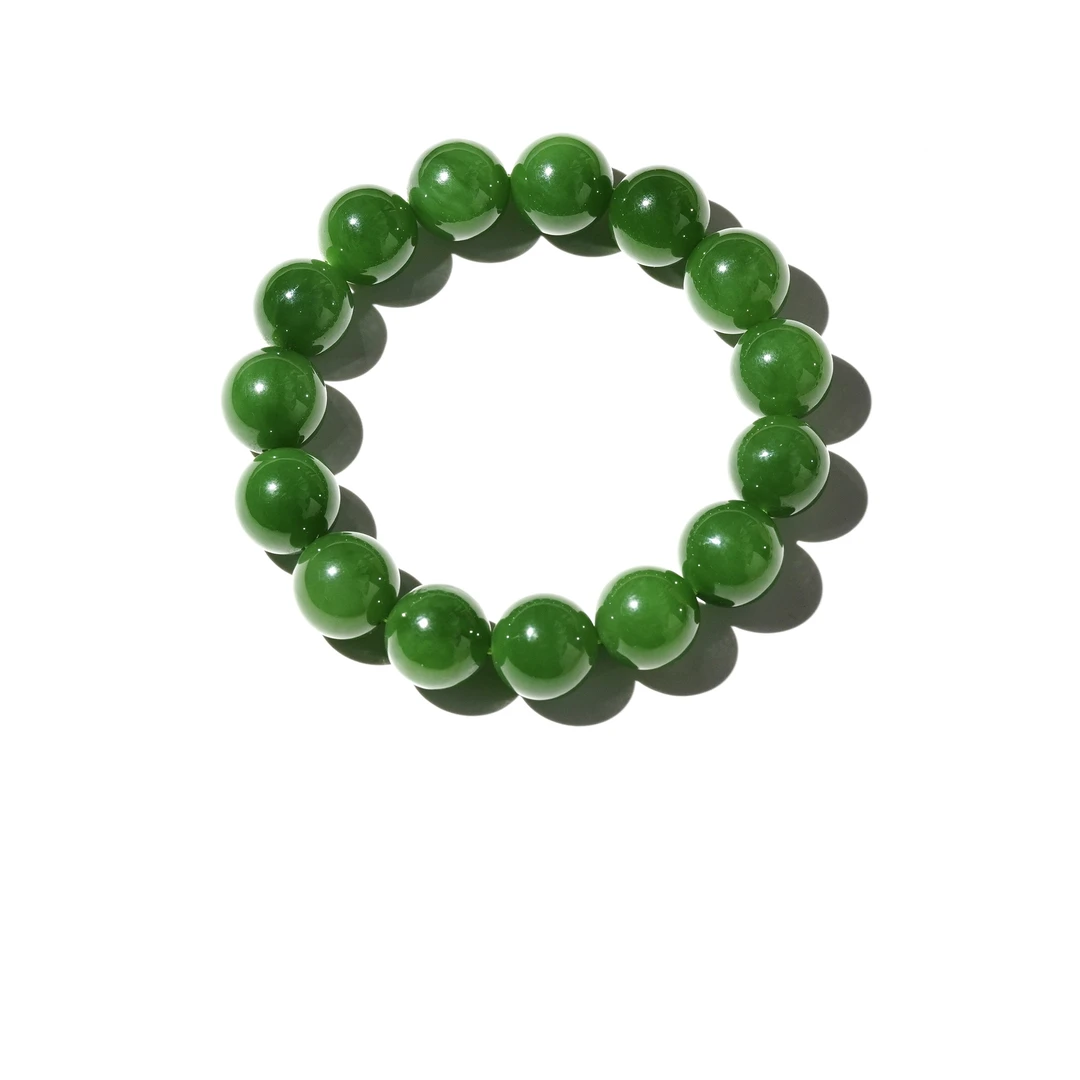 【杨姐说珠宝】F011-14MM碧玉圆珠手串 30000