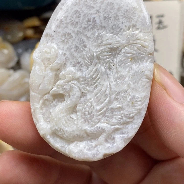 硅化珊瑚（珊瑚玉）未镶嵌颈饰