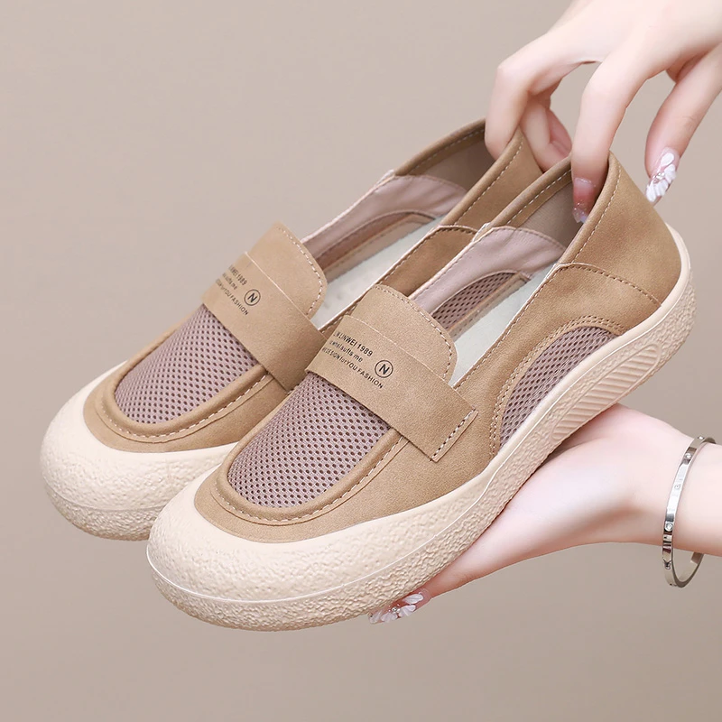 浅口透气凉鞋2025夏季新款老北京布鞋女软底一脚蹬妈妈鞋休闲女鞋