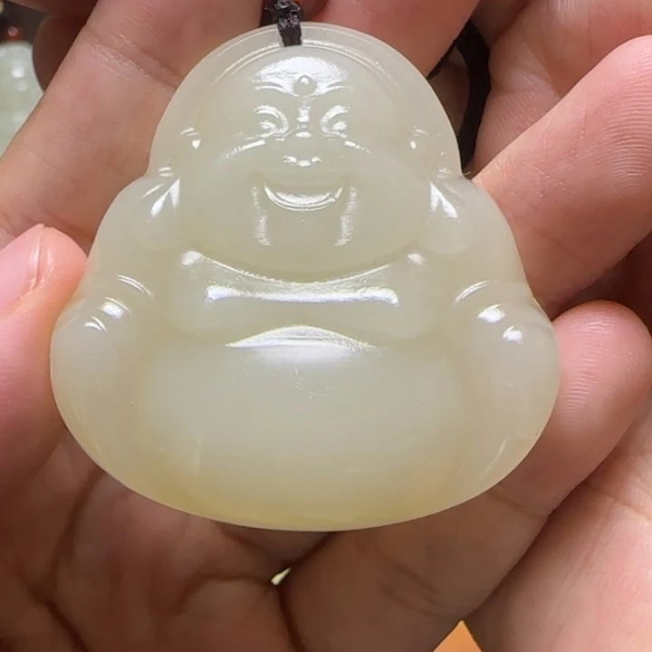 新疆老料精品黄口蜂蜜水双面佛吊坠配饰