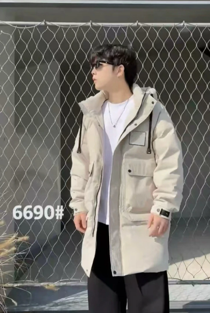 【潮牌男装】6690#时尚百搭中长款连帽保暖外套