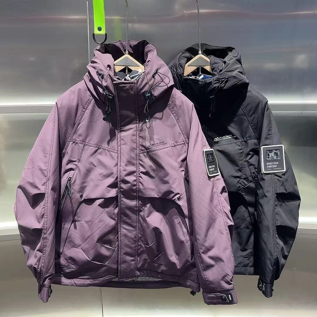 SJ秋冬新款百搭时尚加厚连帽保暖防寒服男士外套3308