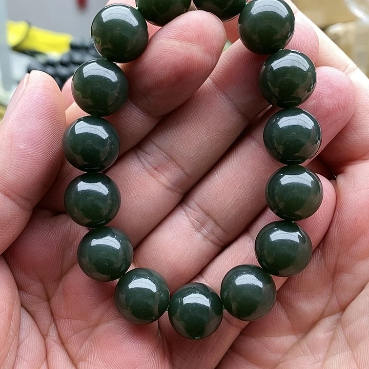 【闪购商品】未镶嵌手链和田玉14且末蓝