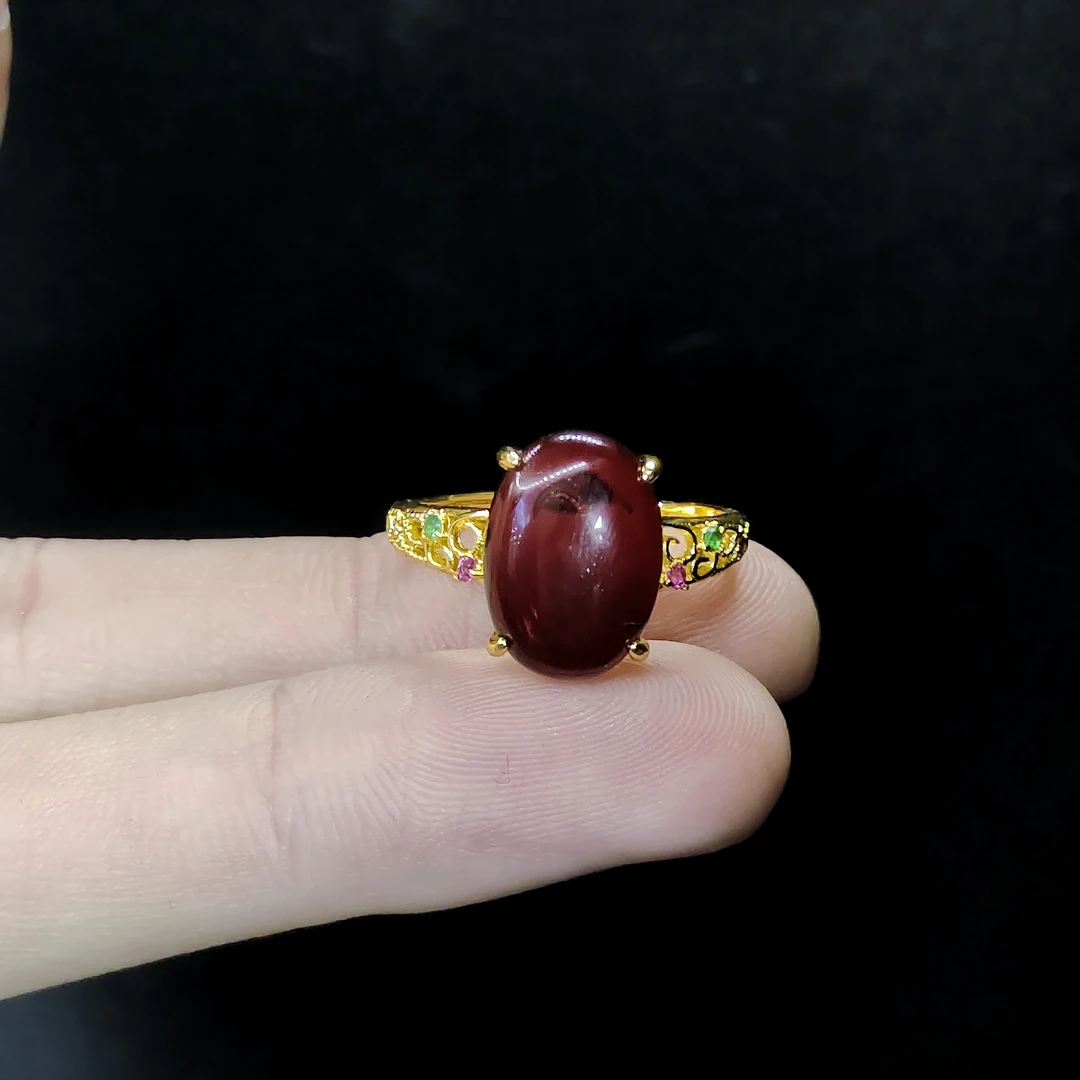 【康康严选】血珀蛋面戒指LW1【多样性发其一】约14-9mm