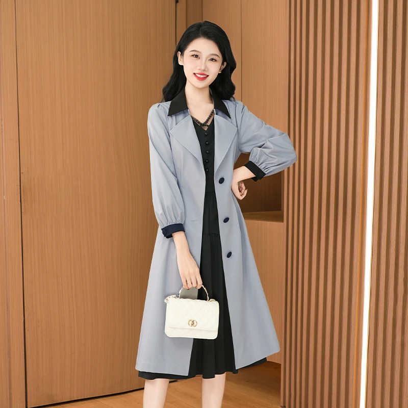 琪琪女装直播间2025新款INS风衣中长款27164