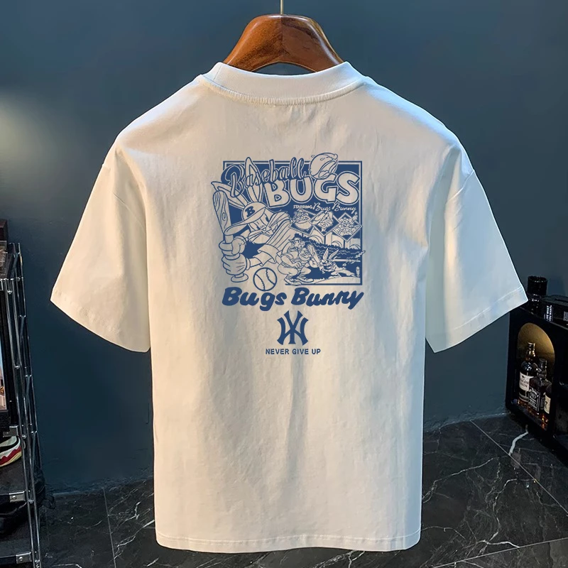 品牌促销丨高质量轻便休闲t恤男印花短袖宽松版型圆领夏季潮秀禾