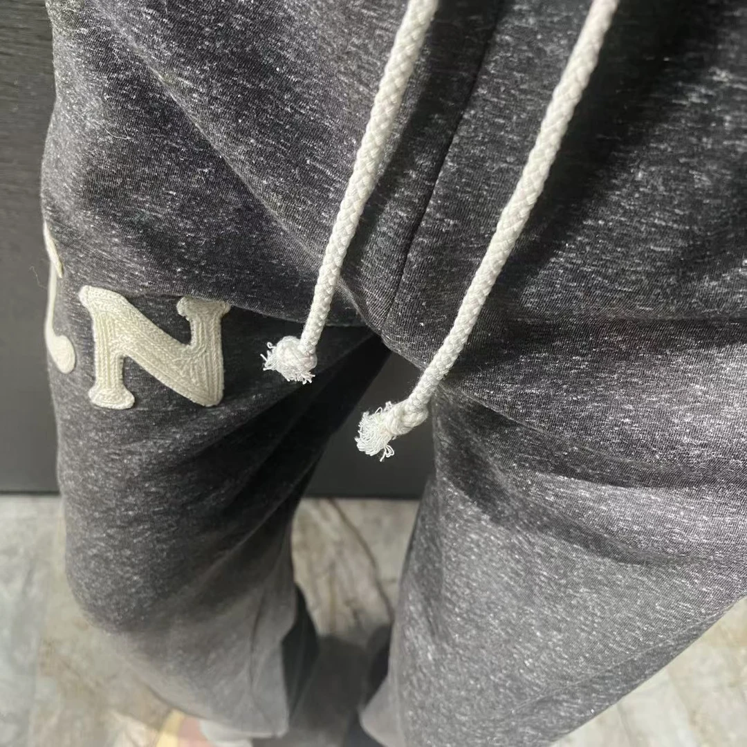 【HAV】  新款时髦百搭松紧腰抽绳加绒字母束脚卫裤