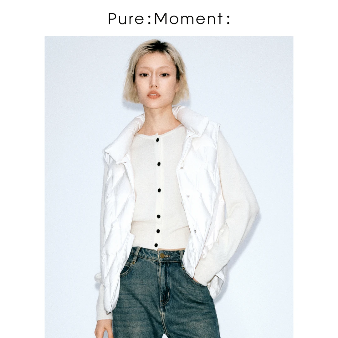 小麦檬Pure:Moment:秋冬内搭外搭叠穿暖白针织衫上衣4FA135903
