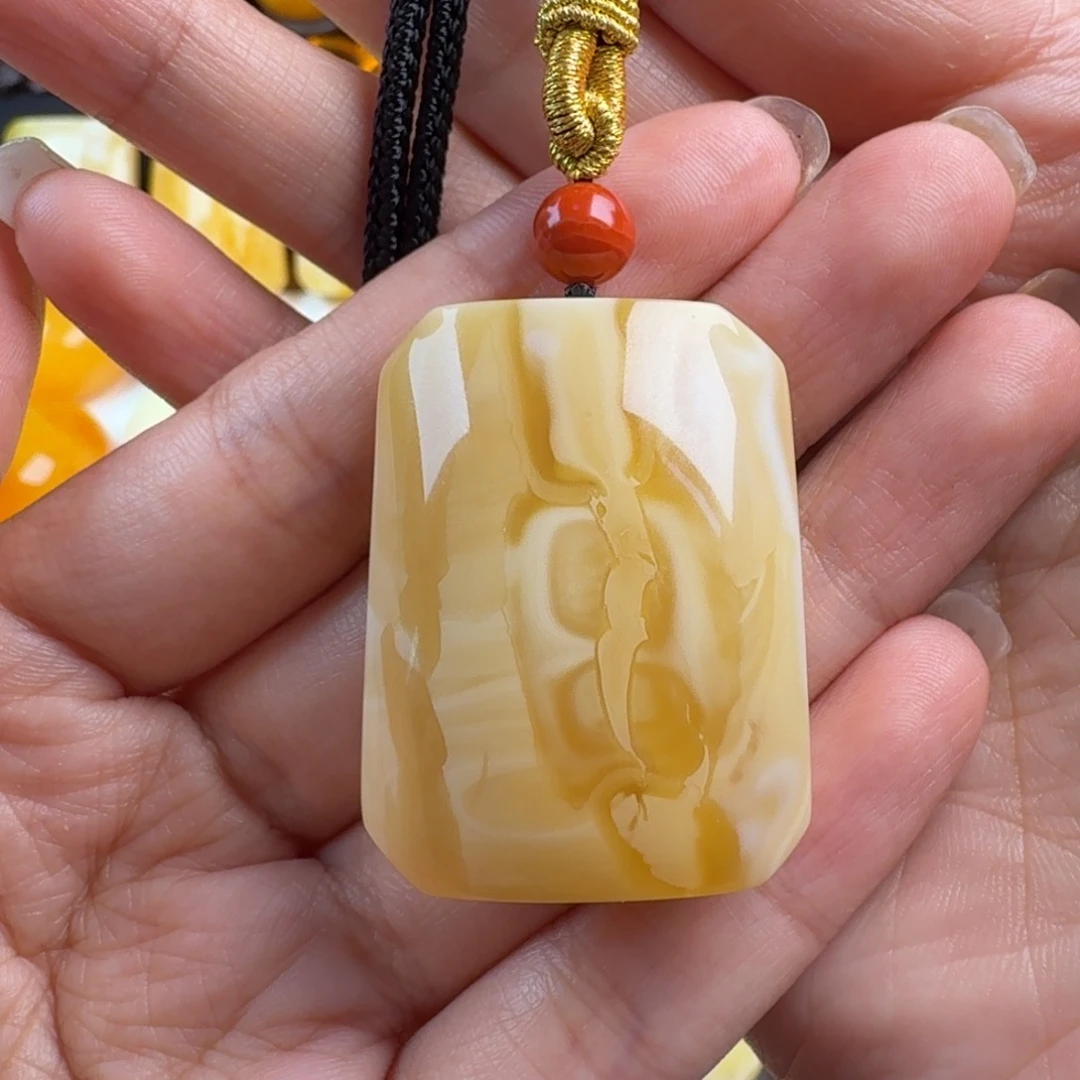 琥珀未镶嵌颈饰纯天然琥珀蜜蜡无优化