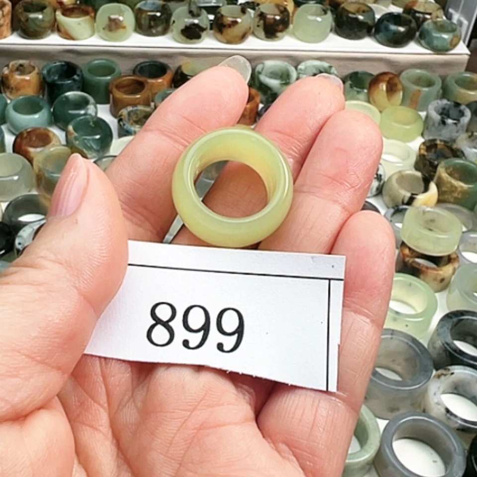 【闪购商品】蛇纹石玉戒指未镶嵌橘*?