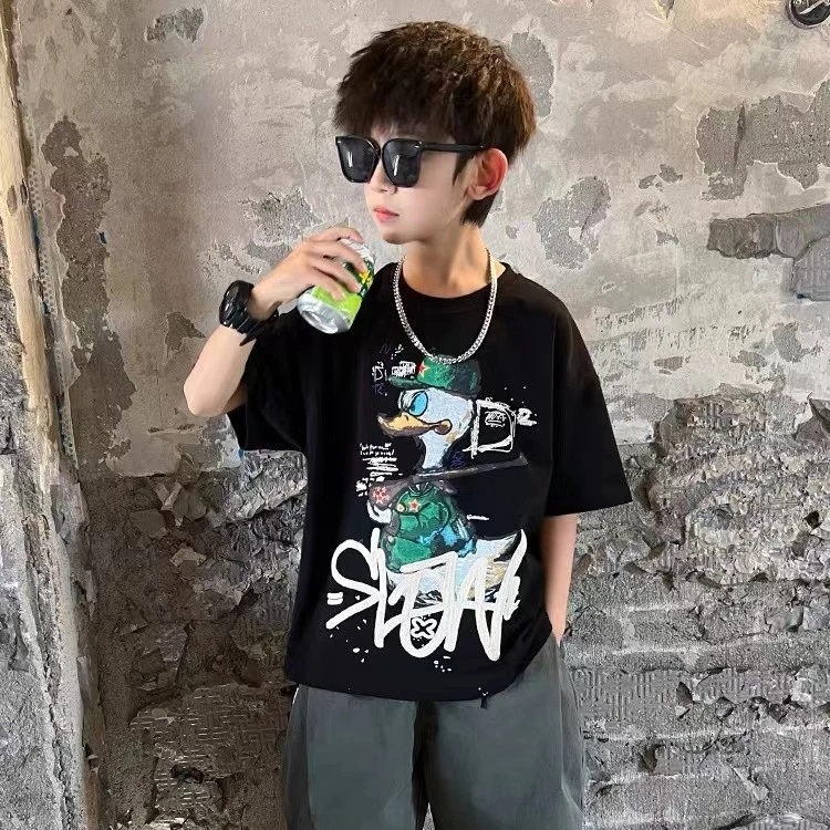 潮牌短袖～纯棉亲子T恤愤怒的鸭子