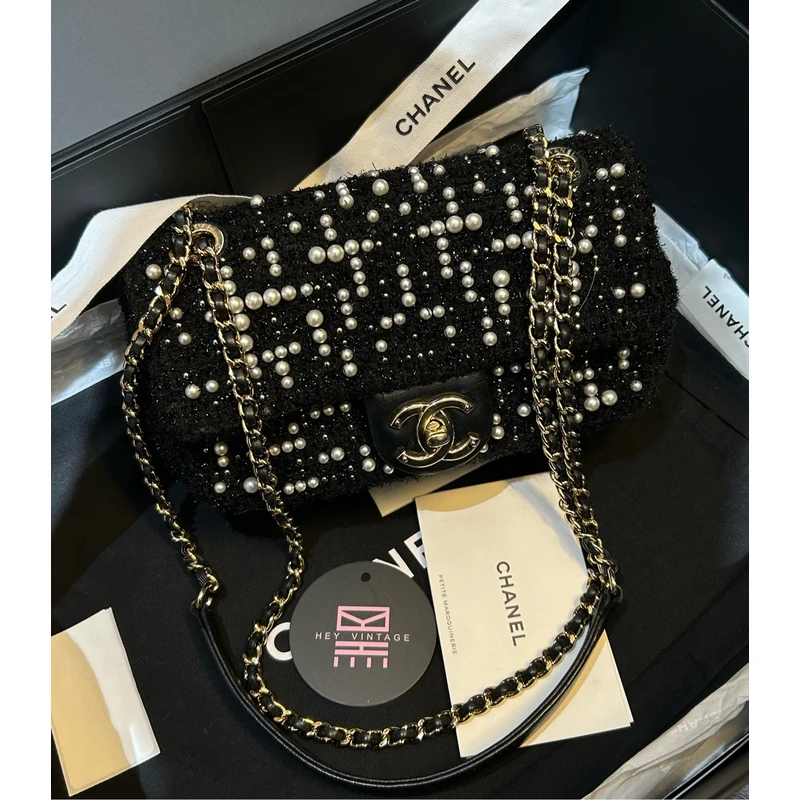99新 Chanel/香奈儿  珍珠限定cf大mini包 11002009