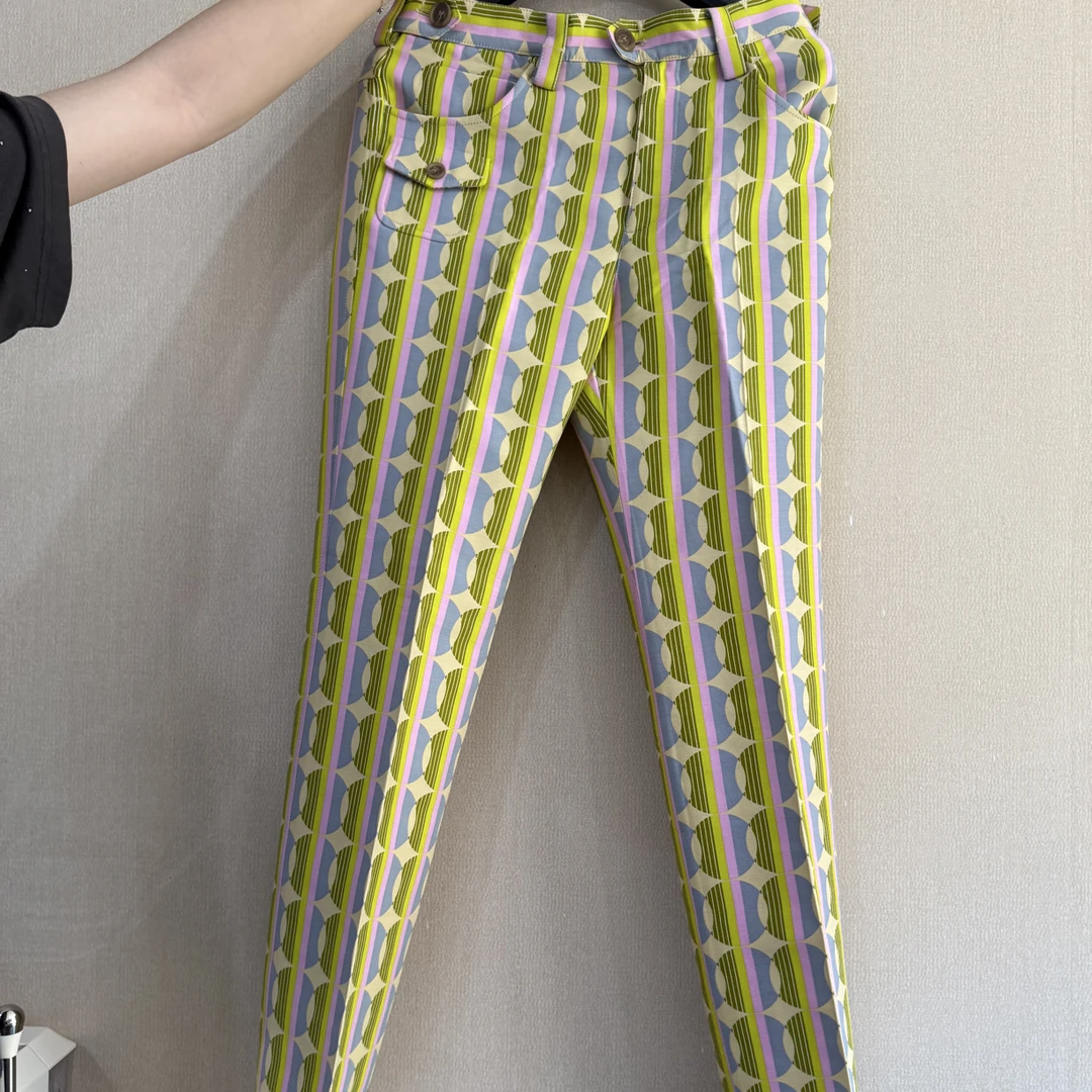 99新 MIU MIU/缪缪 miumiu缪缪彩色长裤 8915 42码