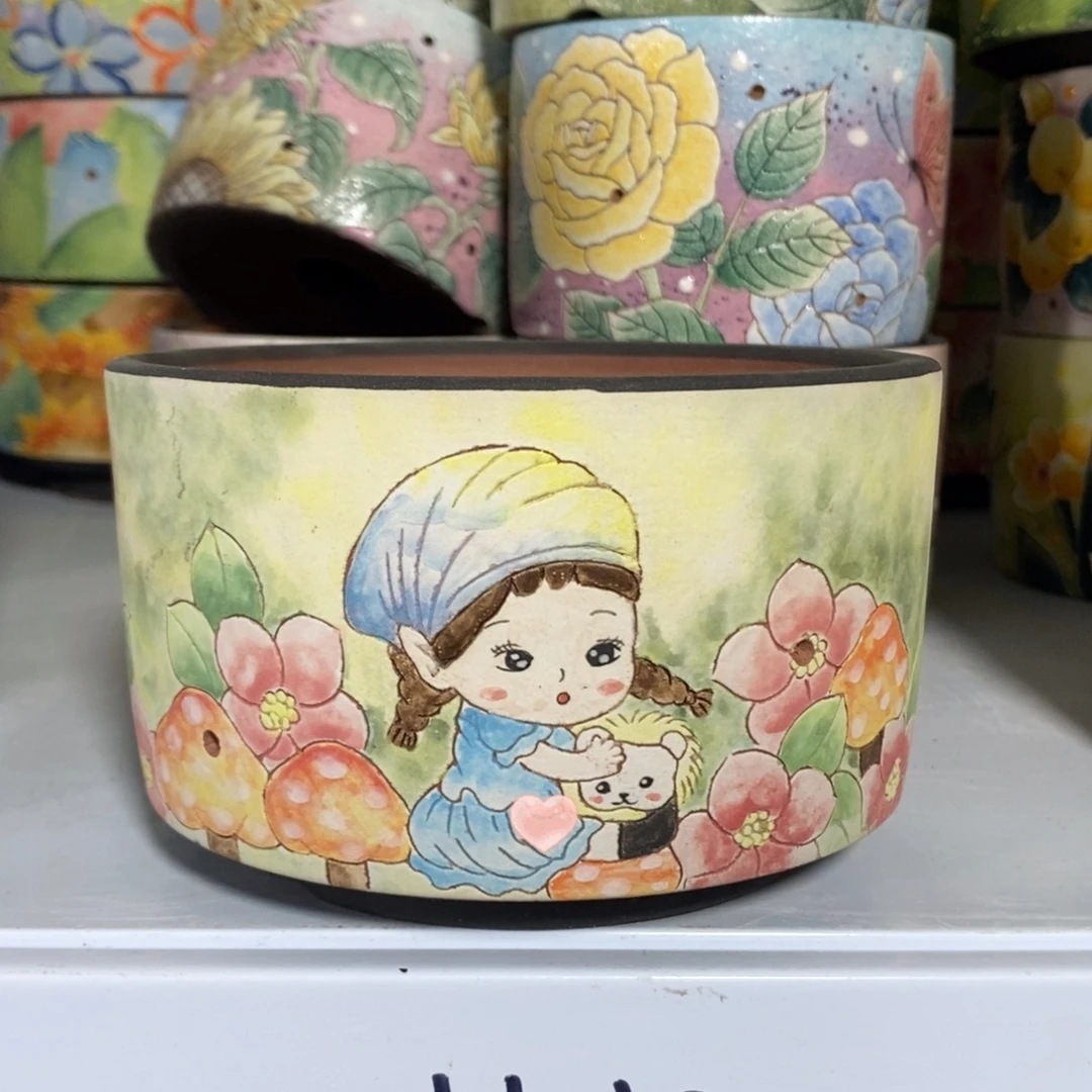 景德镇精品陶瓷花盆12/8