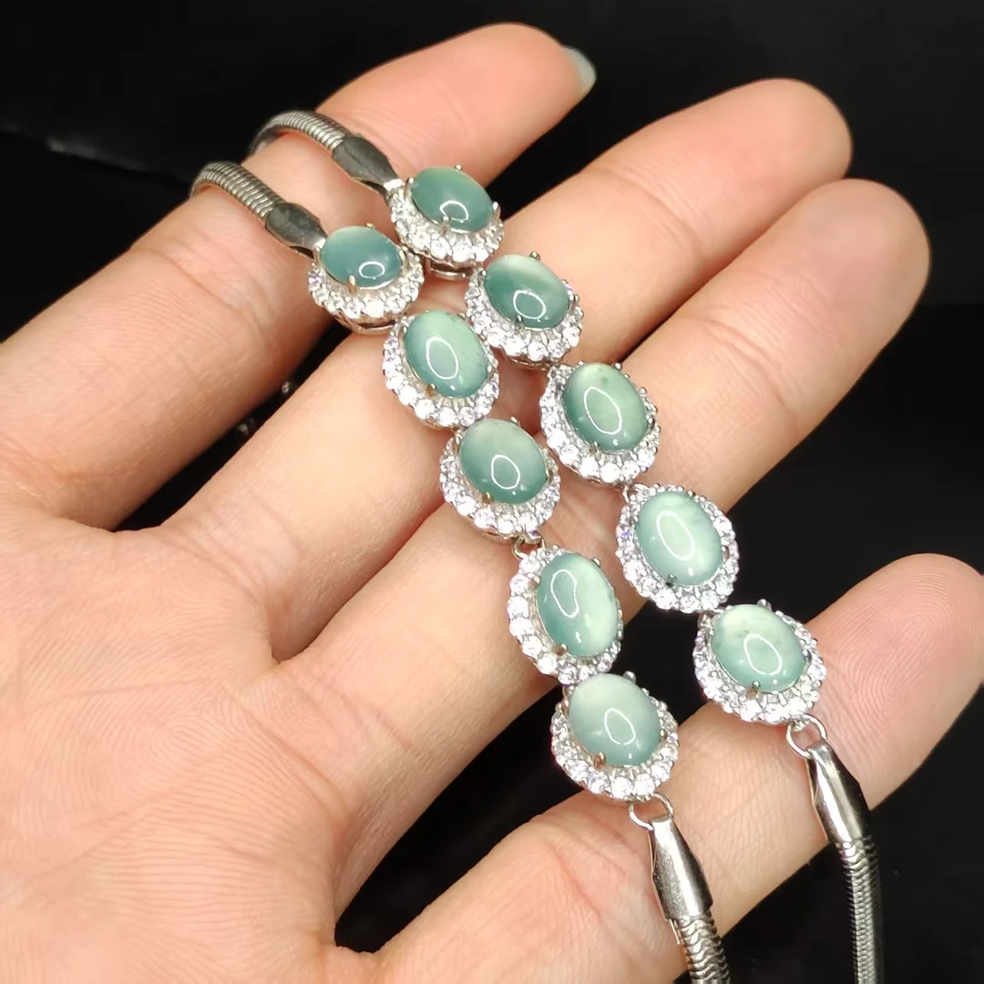 【龙龙严选】翡翠DIY手链YE【多样性发其一】约7-6mm