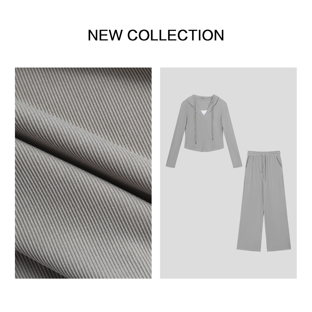 【云云专属】 D1F38015B 秋季新款女士时尚休闲裤套装