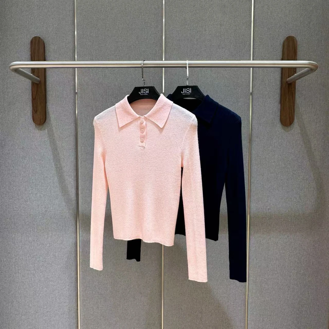 JISI polo领针织长袖打底-MZ24434
