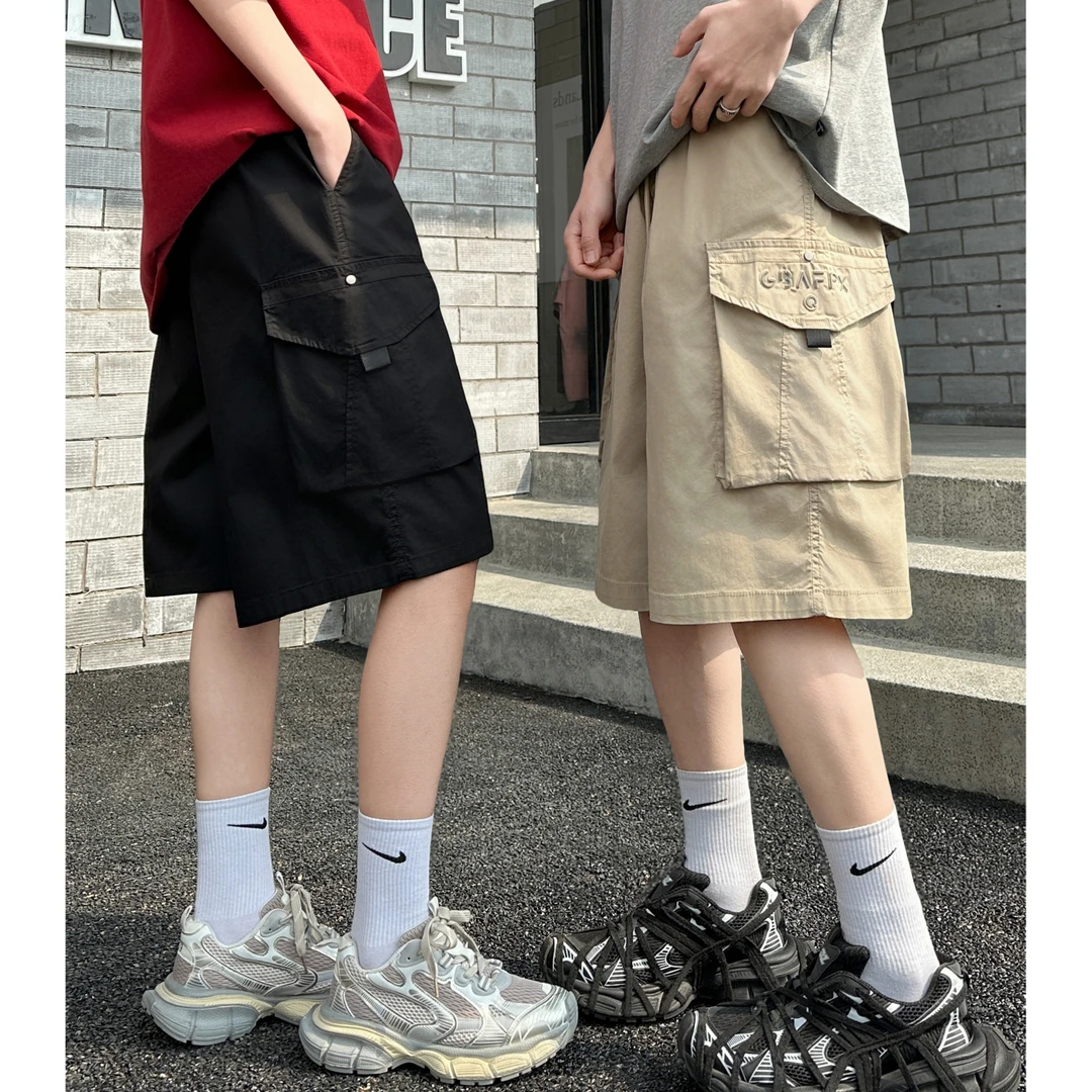 【过膝中裤】夏季薄款工装棉布过膝五分裤中裤短裤弹力透气凉爽2572