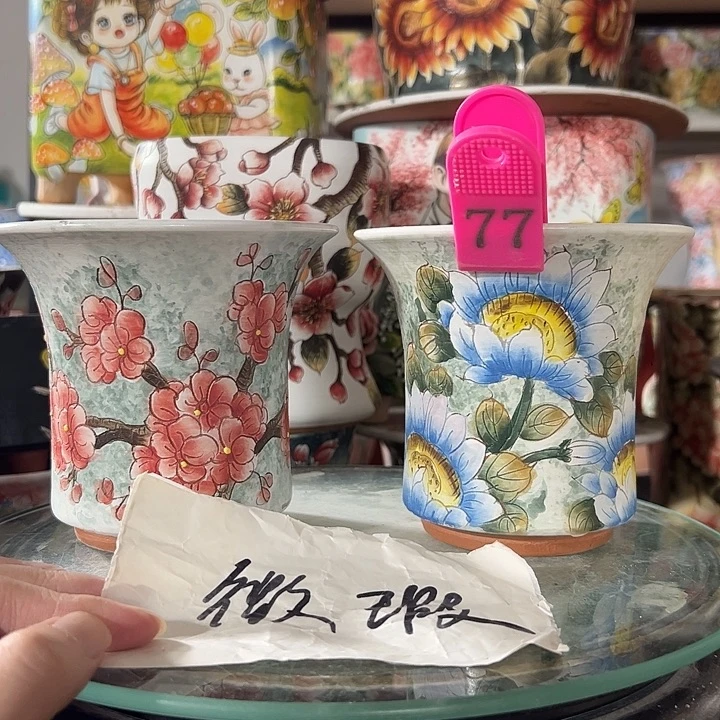 景德镇手绘花盆满38包邮