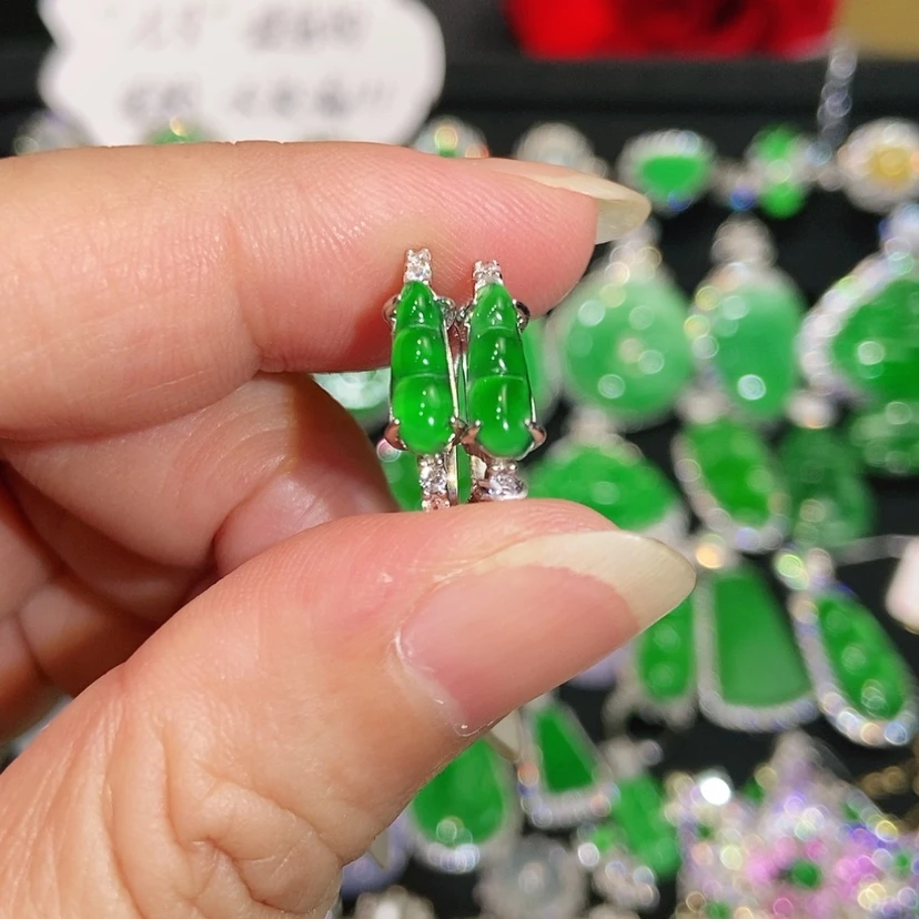 【闪购商品】翡翠未镶嵌耳饰天然翡翠