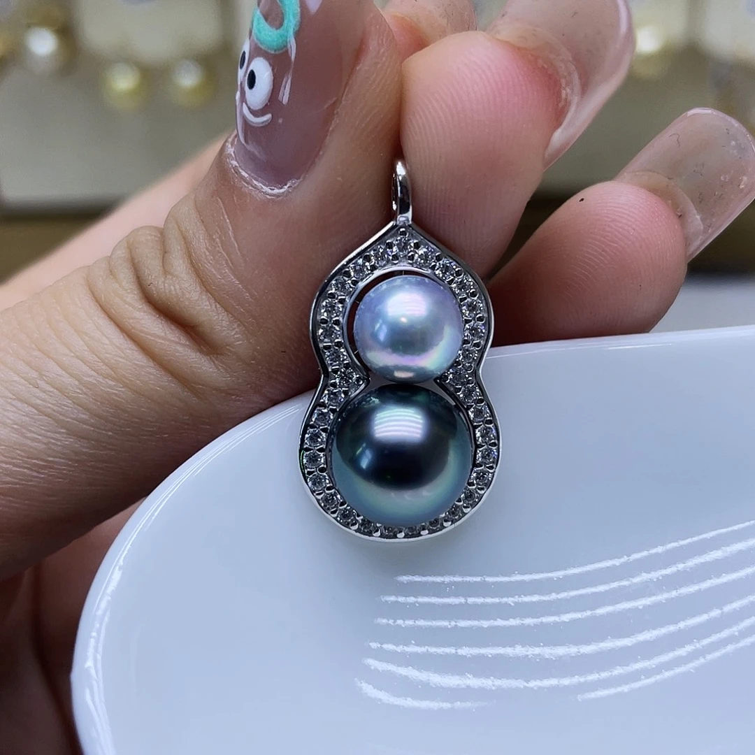 海水珍珠银S925镶嵌颈饰