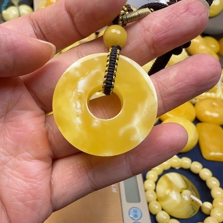 蜜蜡未镶嵌毛衣链天然蜜蜡