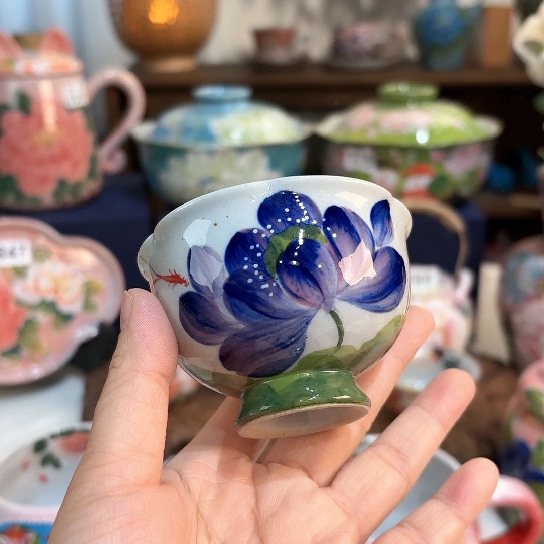 景德镇手绘高温釉下彩陶瓷茶具