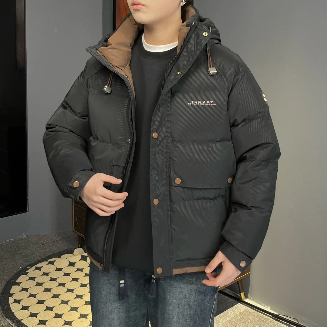 【656】冬季新款加厚外套保暖防寒男装休闲防风轻薄连帽百搭上衣