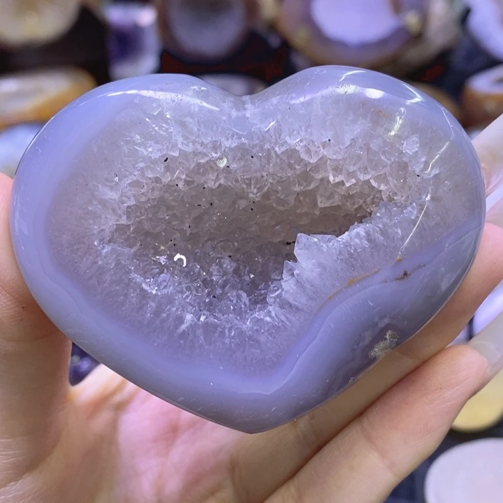 未镶嵌珠宝半成品水晶蓝晶爱心