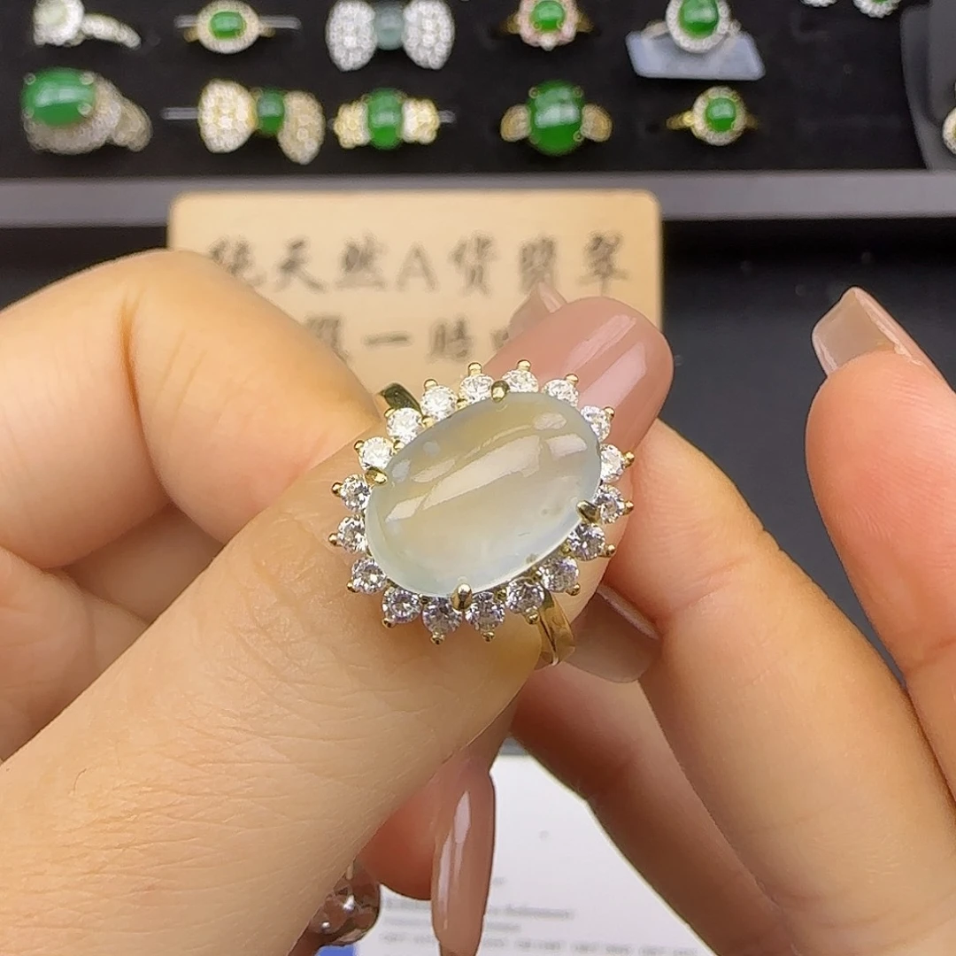 银S925镶嵌戒指翡翠