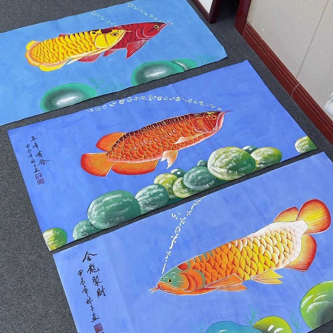 国画尺寸50X100手绘作品