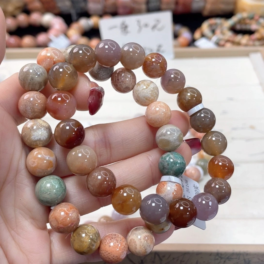 硅化珊瑚（珊瑚玉）手链未镶嵌曦**嘻017