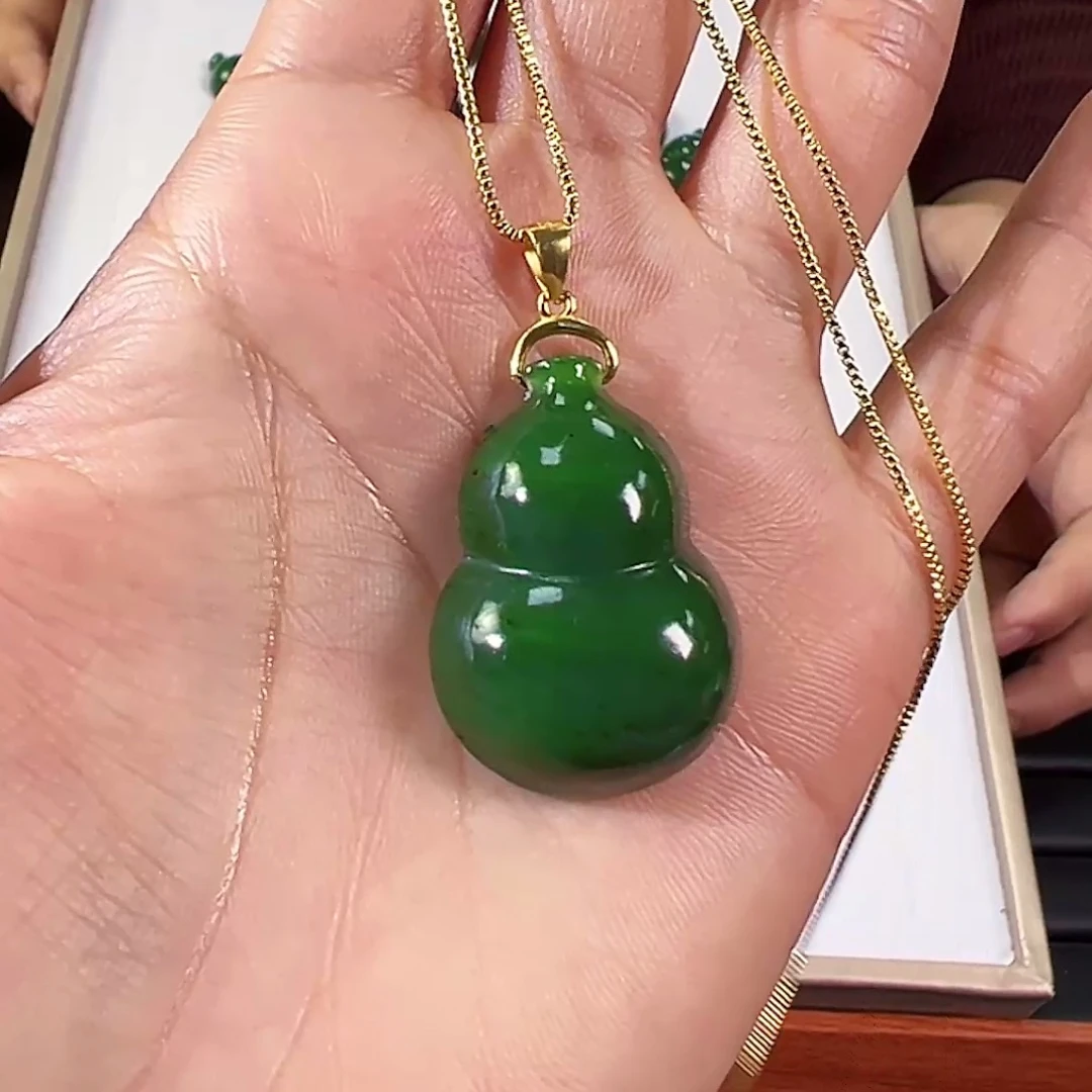 和田玉（碧玉）银S925镶嵌颈饰