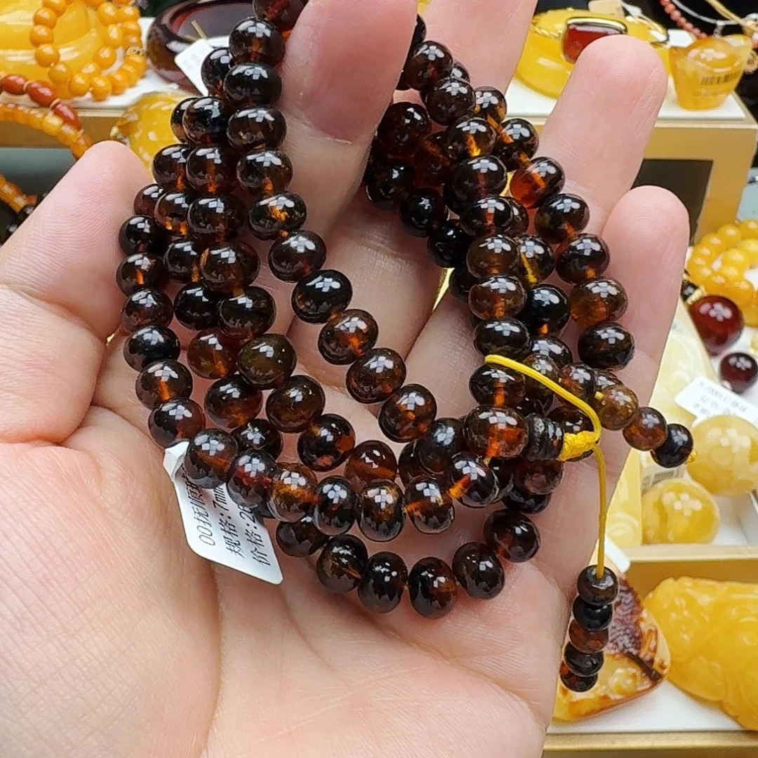 琥珀颈饰未镶嵌天然保真假一赔十