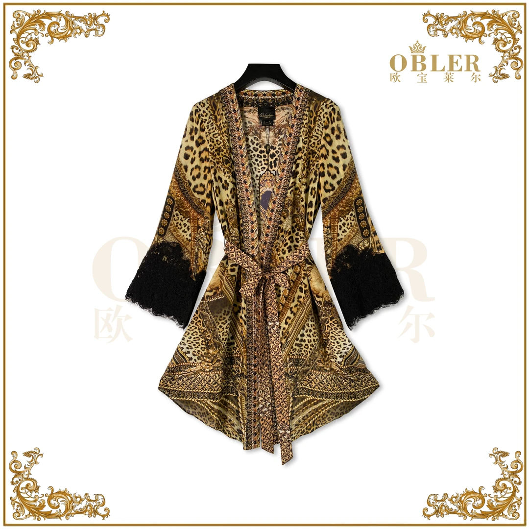 【欧宝莱尔】OBLE2025新款气质轻奢时尚真丝女装连衣裙305-24496