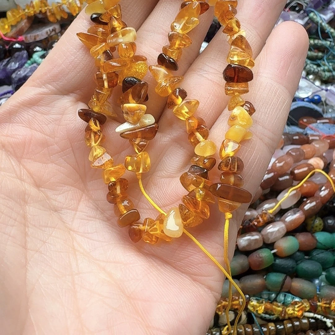 玛瑙/玉髓合金珠宝半成品一条6mm蜜蜡