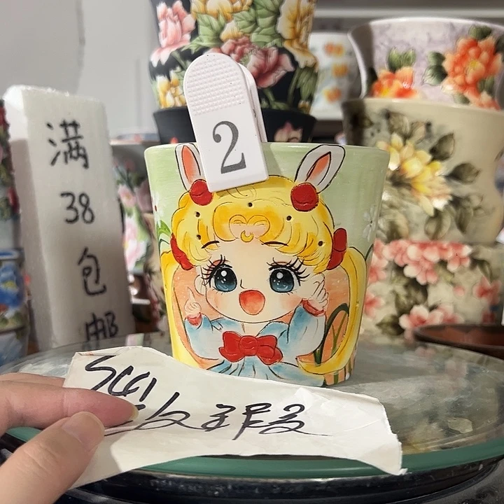 景德镇幸运花盆手绘韩式花盆