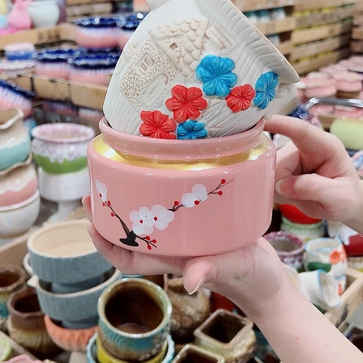 有孔，凑单福利满10元发货陶瓷多肉花盆！