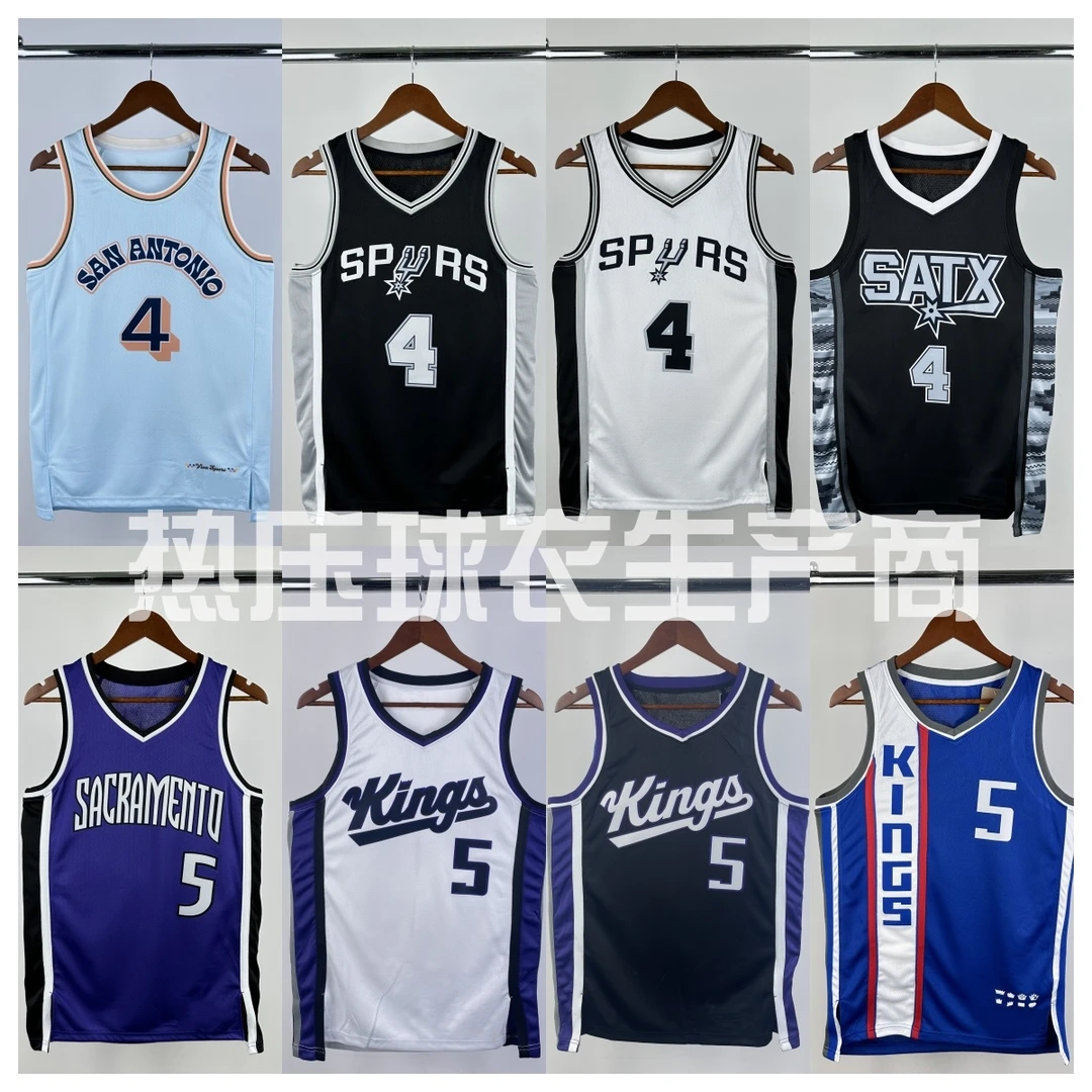 【福克斯】[3标]球衣合集SW球迷版马刺队篮球服热压贴布工艺球衣