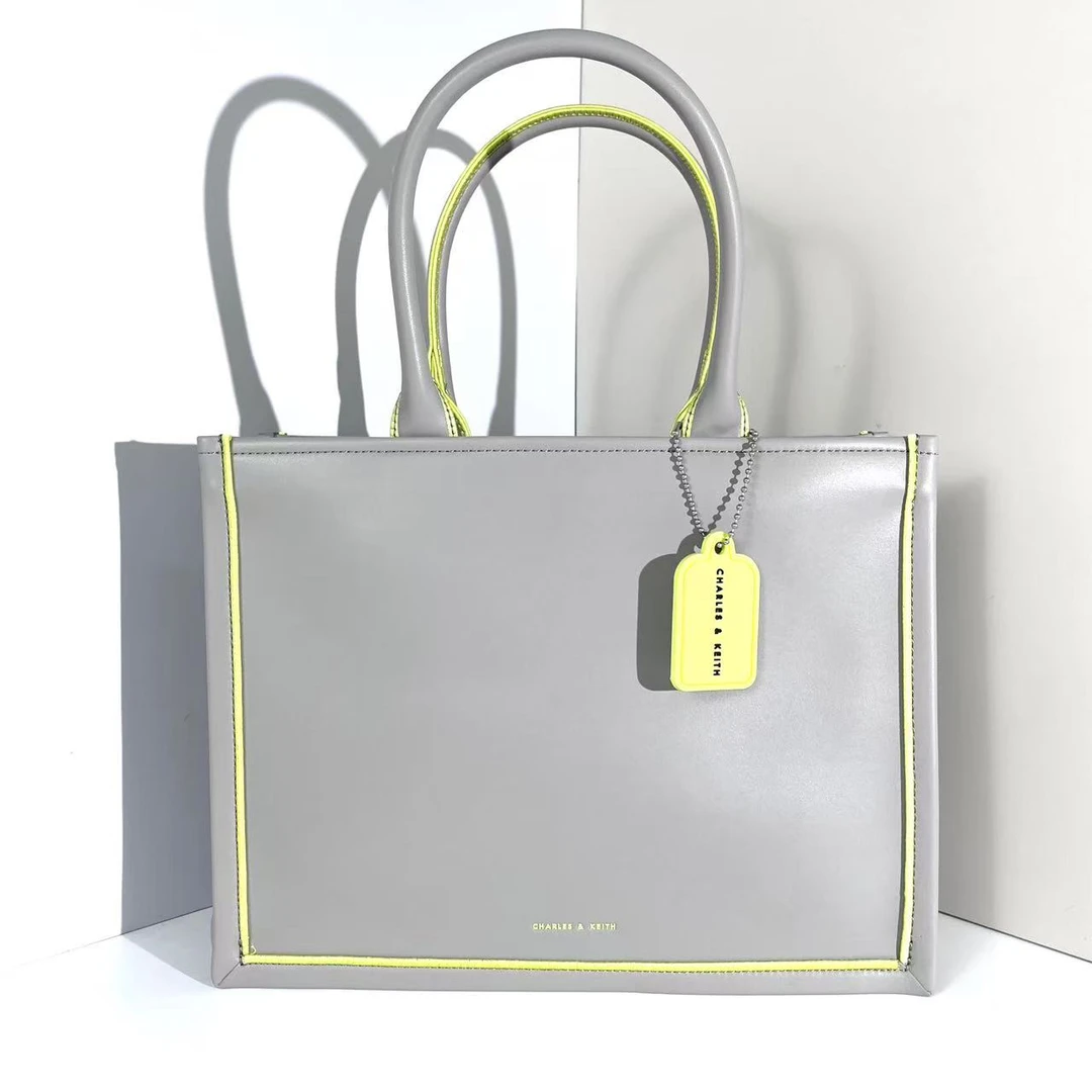 CHARLES&KEITH 30840534灰色L女士单肩手提包-杨灬