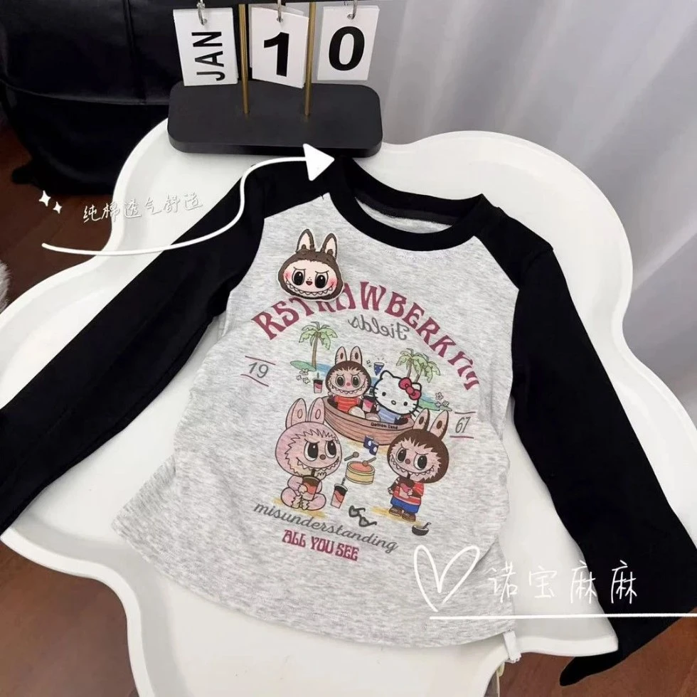 秋上新~女童打底衫春秋新款韩版长袖t恤宝宝小女孩洋气秋季上衣服