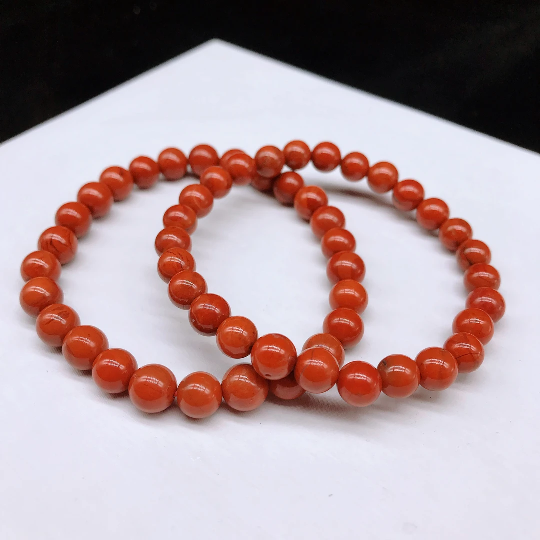 【领源】南红四川瓦西火焰纹轻奢简约手串7mm（多样式发其一）