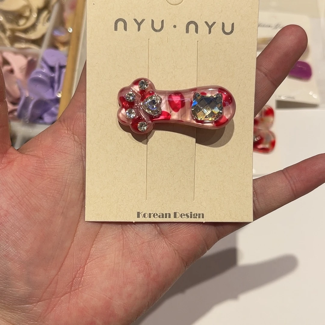 醋酸非金属粉豹纹猫爪边夹