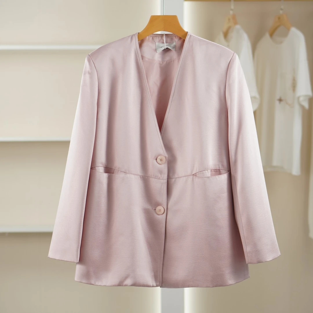 麦迪尚品【K】50428392 春秋气质通勤垫肩西装外套品牌撤柜女装